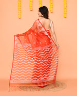Thumbnail for Piyari Fashion Women's Orange Resham Silk Jamdani Saree