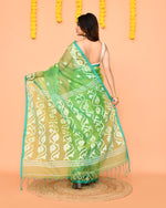 Thumbnail for Piyari Fashion Women's Green Resham Silk Jamdani Saree