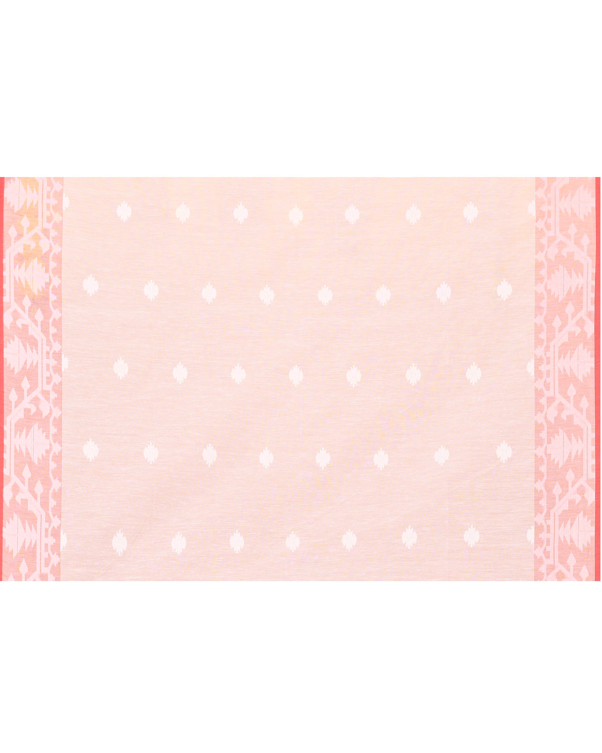 Piyari Fashion Women's White Resham Silk Jamdani Saree