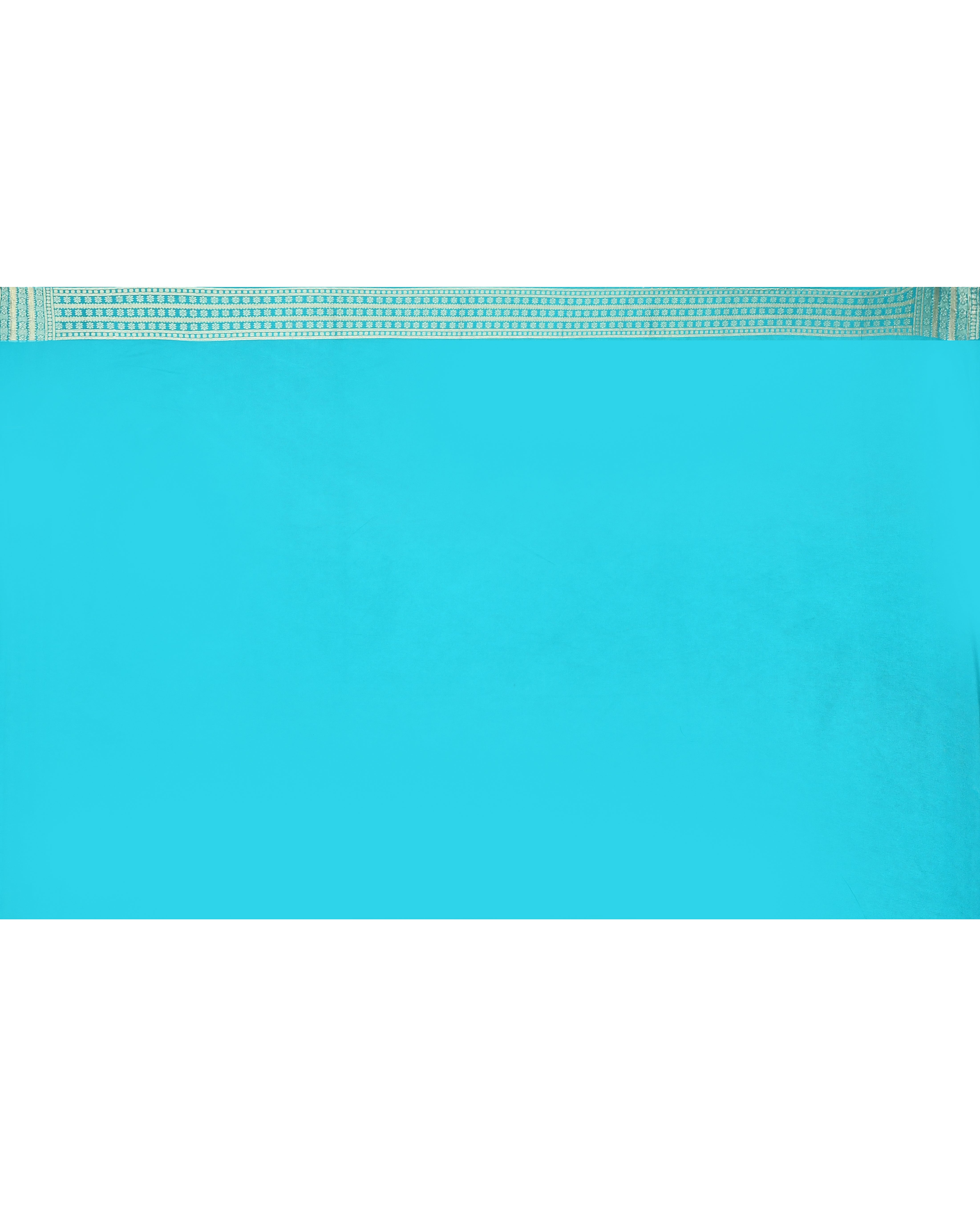 Piyari Fashion Women's Handloom Turquoise Bangalore Silk Saree With Zari Border