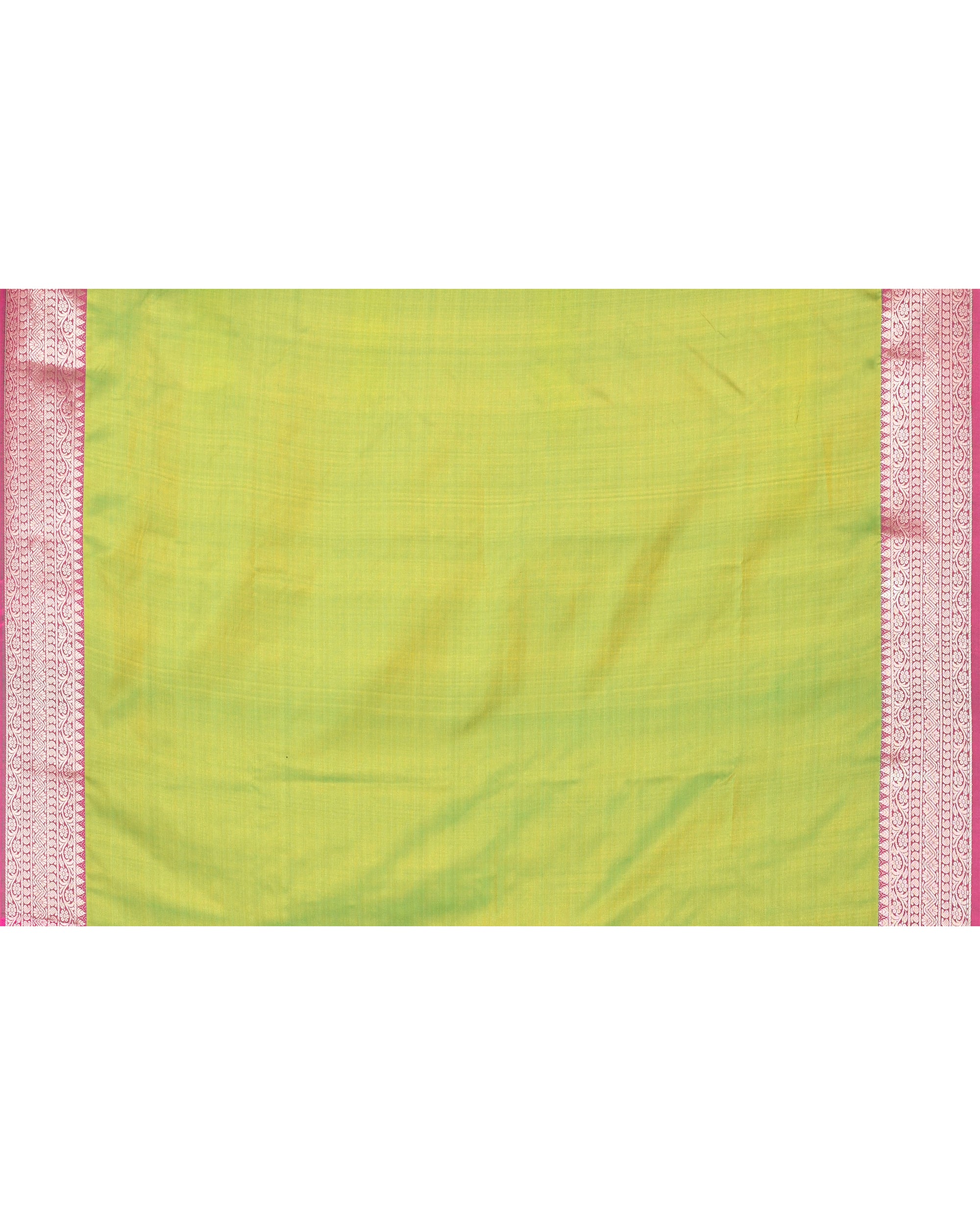 Piyari Fashion Women's Handloom Pastel Pink Yellow Bangalore Silk Saree With Zari Border