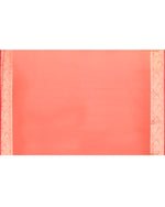 Thumbnail for Piyari Fashion Women's Orange Organza Silk Saree With Zari Border