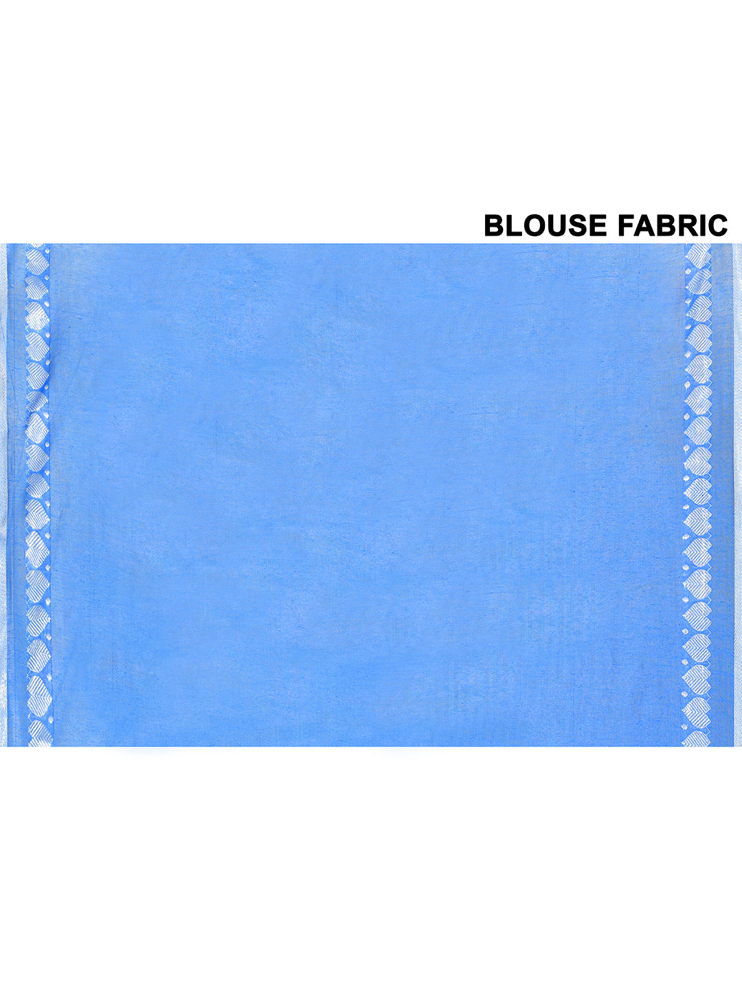Piyari Fashion Women's Love Border Turquoise Blue Tissue Saree With Blouse Piece
