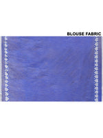 Thumbnail for Piyari Fashion Women's Love Border Royal Blue Tissue Saree With Blouse Piece