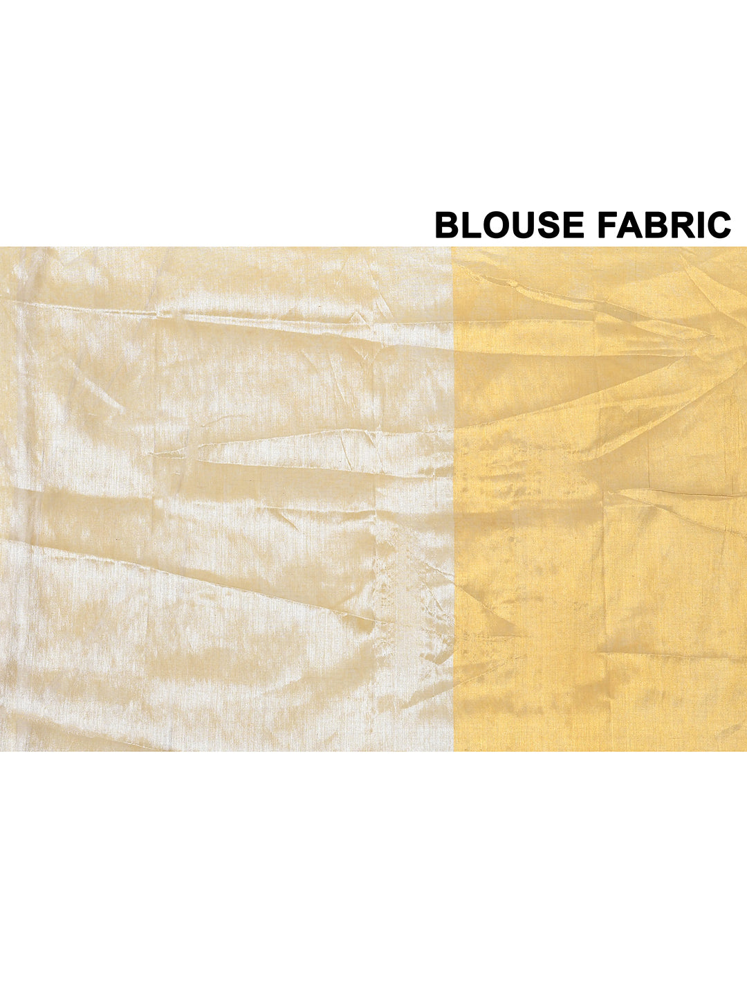Piyari Fashion Women's Silver Gold Organic Tissue Saree With Blouse Piece