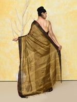 Thumbnail for Piyari Fashion Women's Gold Organic Tissue Saree With Blouse Piece