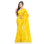 Thumbnail for Piyari Fashion Cotton Blend Handloom Yellow Jamdani Saree
