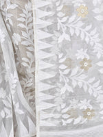 Thumbnail for Piyari Fashion Cotton Blend Handloom White Jamdani Saree