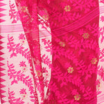 Thumbnail for Piyari Fashion Cotton Blend Handloom Pink Jamdani Saree