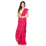 Thumbnail for Piyari Fashion Cotton Blend Handloom Pink Jamdani Saree