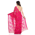 Thumbnail for Piyari Fashion Cotton Blend Handloom Pink Jamdani Saree