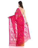 Thumbnail for Piyari Fashion Cotton Blend Handloom Yellow Pink Jamdani Saree