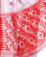 Thumbnail for Piyari Fashion Cotton Blend Handloom White Jamdani Saree