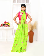 Thumbnail for Piyari Fashion Women's Lemon Green Exclusive Embroidery Saree