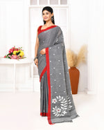 Thumbnail for Piyari Fashion Women's Grey Cotton Handloom Jamdani Saree With Blouse