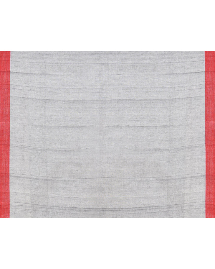 Piyari Fashion Women's Grey Cotton Handloom Jamdani Saree With Blouse