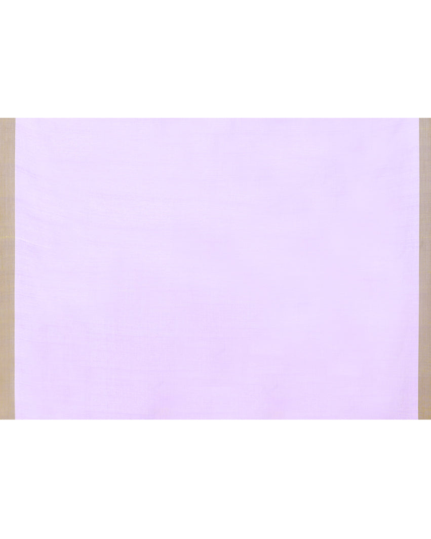 Piyari Fashion Women's Lavender Cotton Handloom Jamdani Saree With Blouse