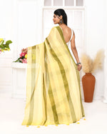 Thumbnail for Piyari Fashion Multi Color Striped Mulmul Cotton Saree With Tassels