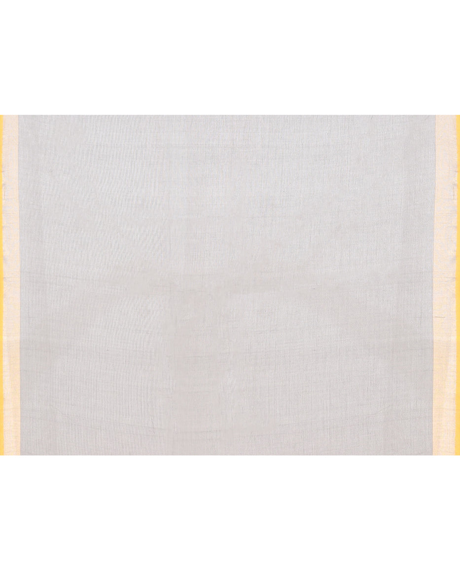 Piyari Fashion Women's Grey Cotton Handloom Jamdani Saree With Blouse