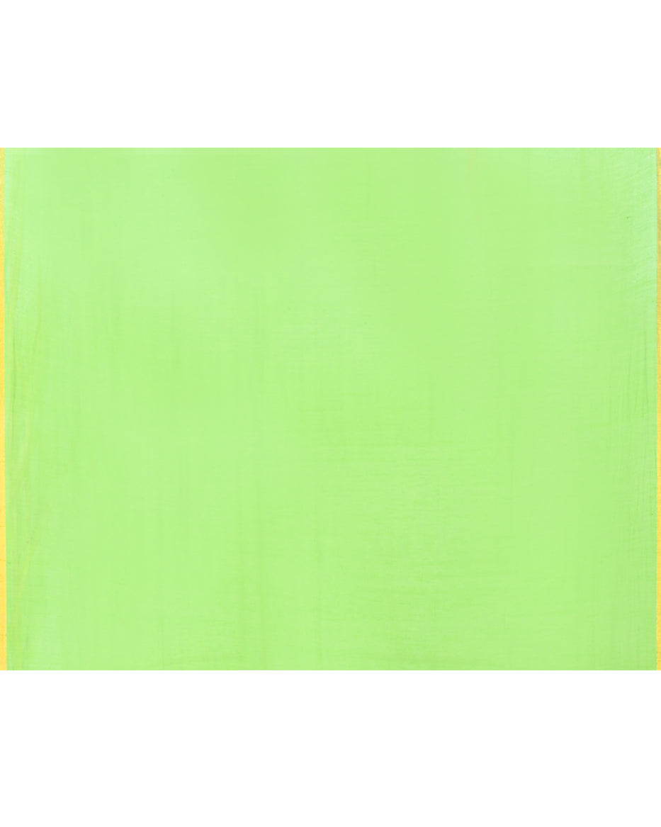 Piyari Fashion Women's Green Cotton Handloom Jamdani Saree With Blouse