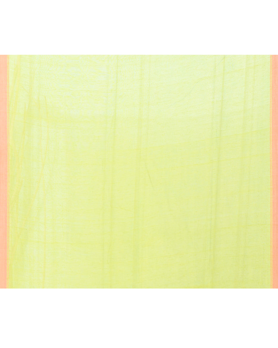 Piyari Fashion Women's Olive Cotton Handloom Jamdani Saree With Blouse