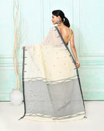 Thumbnail for Piyari Fashion Women's Off White Cotton Handloom Jamdani Saree With Blouse