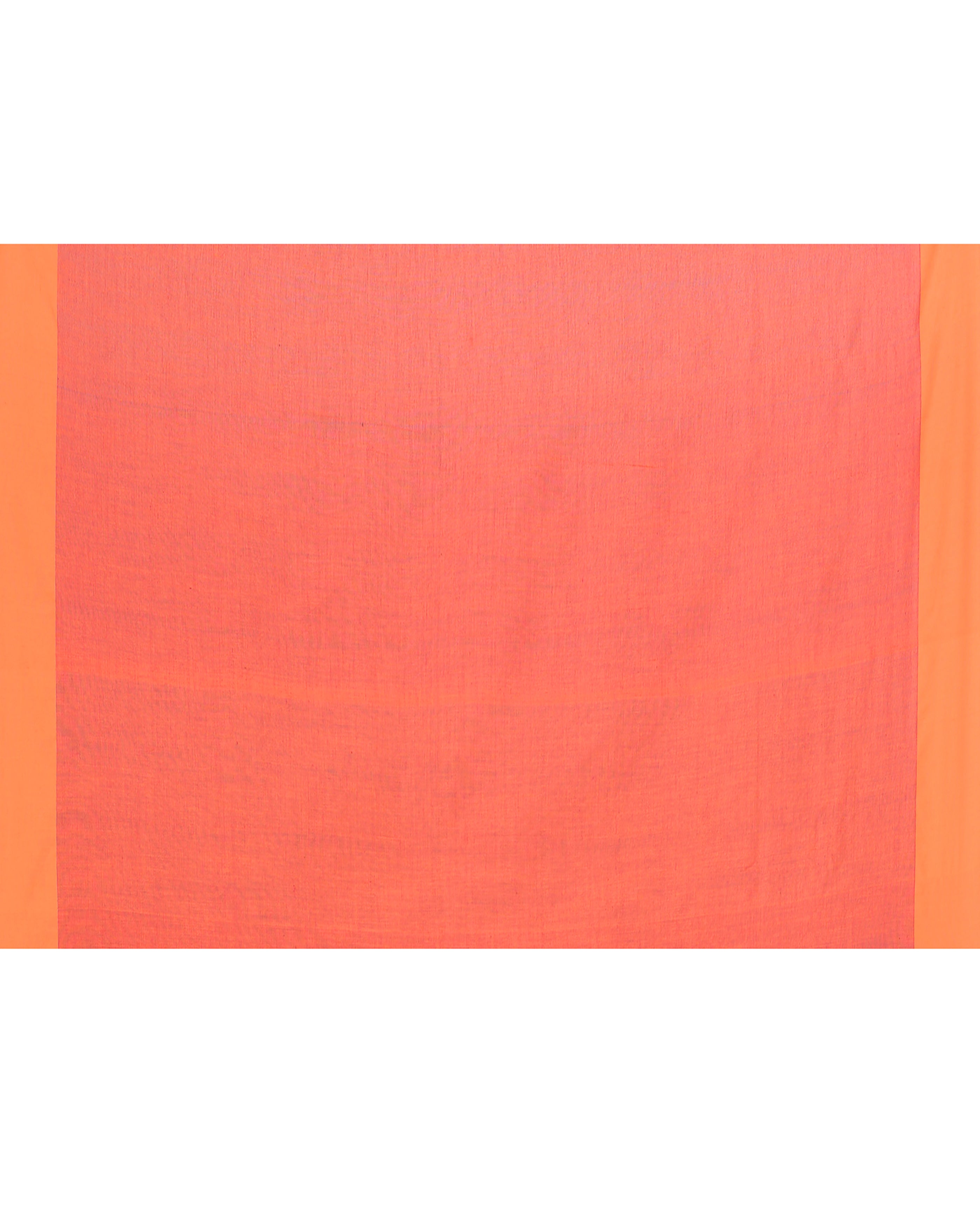 Piyari Fashion Orange Border Rani Pink Cotton Saree With Tassels