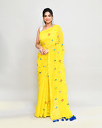 Thumbnail for Piyari Fashion Women's Lemon Exclusive Embroidery Saree With Tassels