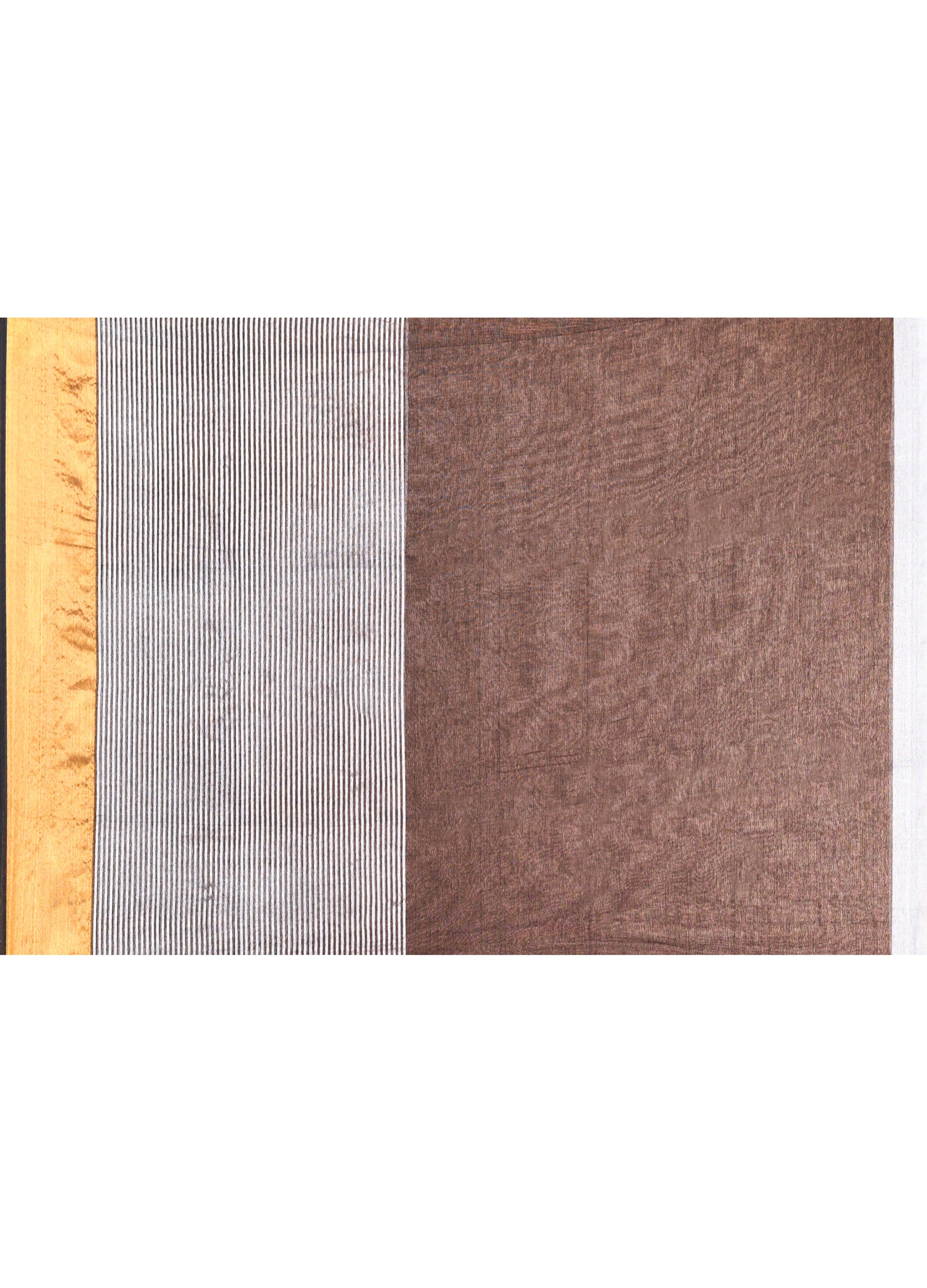 Piyari Fashion Women`s Black Cotton Handloom Saree With Gold Silver Zari Stripes