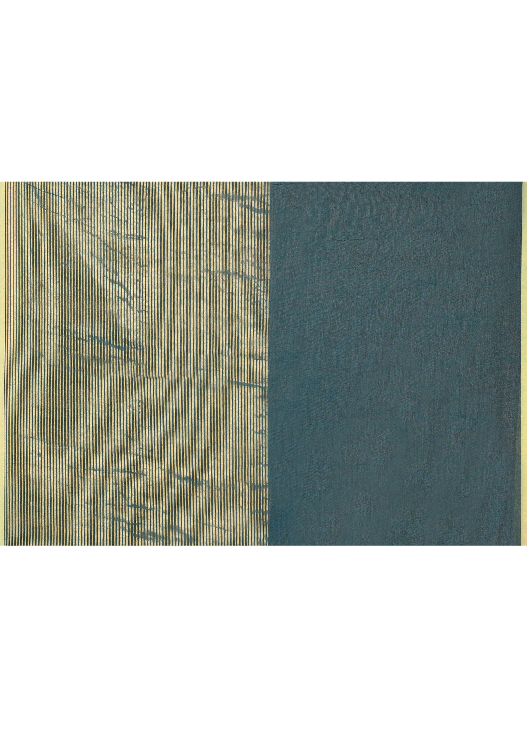 Piyari Fashion Women`s Teal Cotton Handloom Saree With Gold Zari Stripes