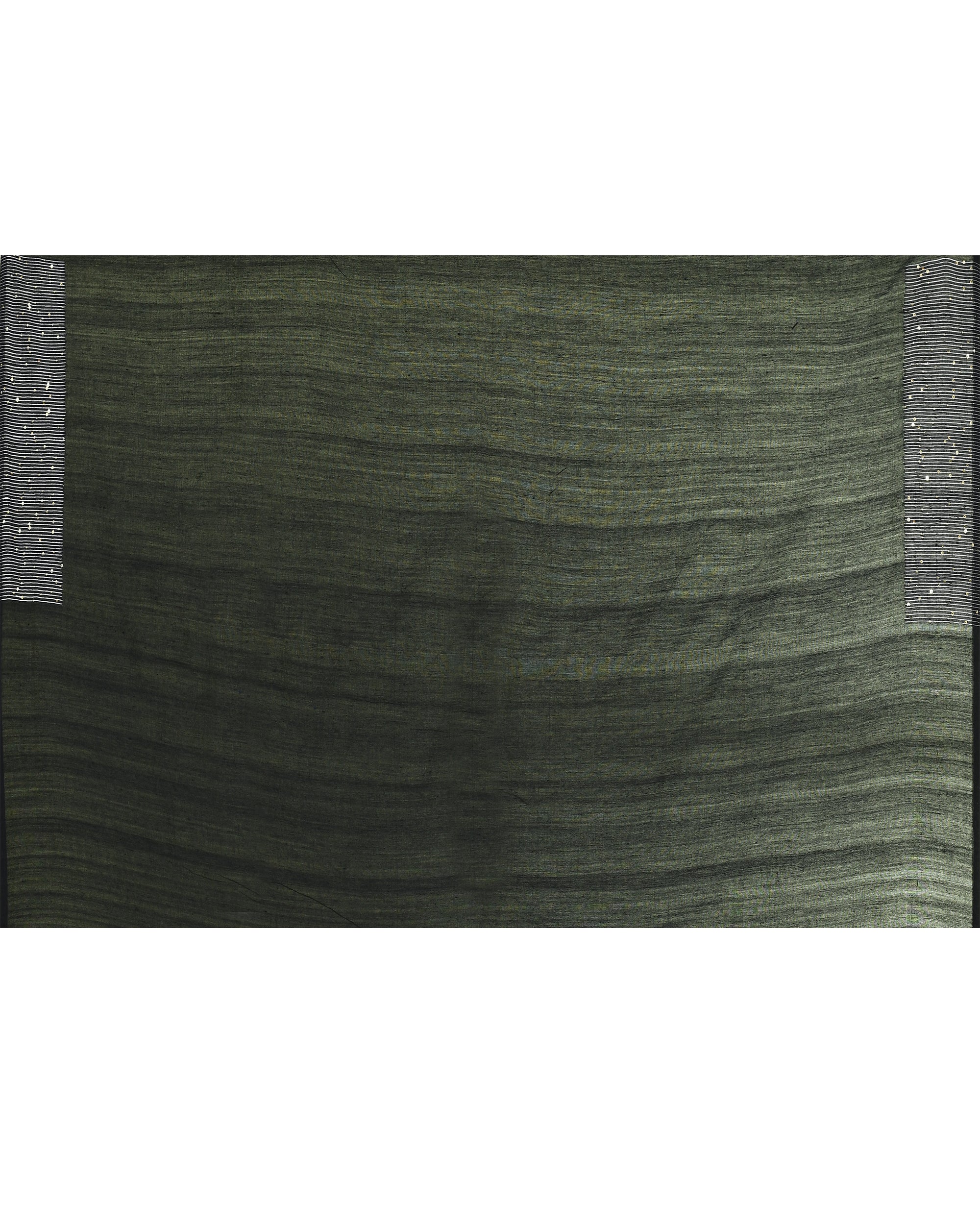 Piyari Fashion Women's Black Embellished Sequined Cotton Saree