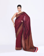 Thumbnail for Piyari Fashion Women's Maroon Embellished Sequined Cotton Saree