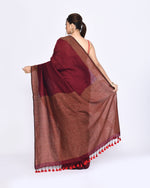 Thumbnail for Piyari Fashion Women's Maroon Embellished Sequined Cotton Saree