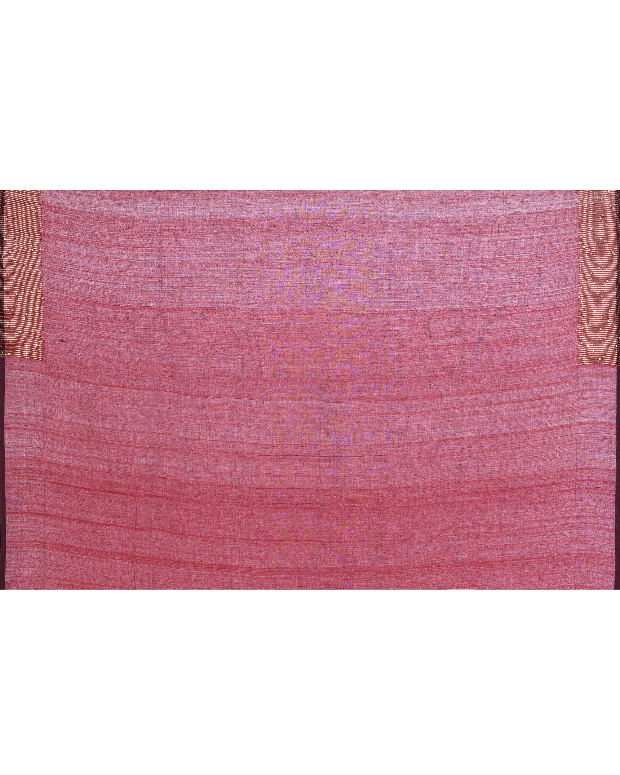 Piyari Fashion Women's Maroon Embellished Sequined Cotton Saree