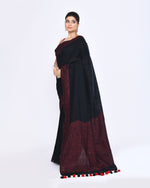 Thumbnail for Piyari Fashion Women's Black Embellished Sequined Cotton Saree