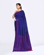 Thumbnail for Piyari Fashion Women's Blue Embellished Sequined Cotton Saree