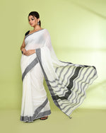 Thumbnail for Piyari Fashion Women's White Embellished Cotton Saree