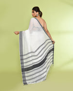 Thumbnail for Piyari Fashion Women's White Embellished Cotton Saree