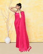 Thumbnail for Piyari Fashion Women's Pink Sequin Work Soft Pure Cotton Saree With Blouse Piece