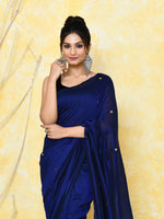 Thumbnail for Piyari Fashion Women's Blue Sequin Work Soft Pure Cotton Saree With Blouse Piece