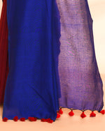 Thumbnail for Piyari Fashion Handspun Cotton Maroon Handloom Saree With Blouse