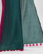 Thumbnail for Piyari Fashion Handspun Cotton Rani Pink Handloom Saree With Blouse