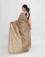 Thumbnail for Piyari Fashion Handspun Cotton Beige Handloom Saree With Blouse