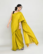 Thumbnail for Piyari Fashion Handspun Cotton Lemon Handloom Saree With Blouse