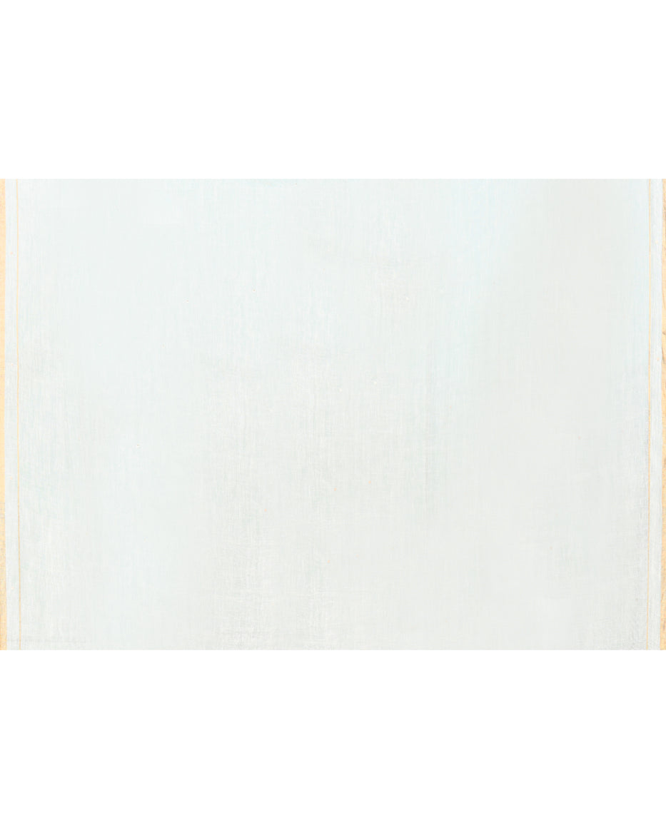 Piyari Fashion Women's White Handloom Linen Sequin Saree With Blouse