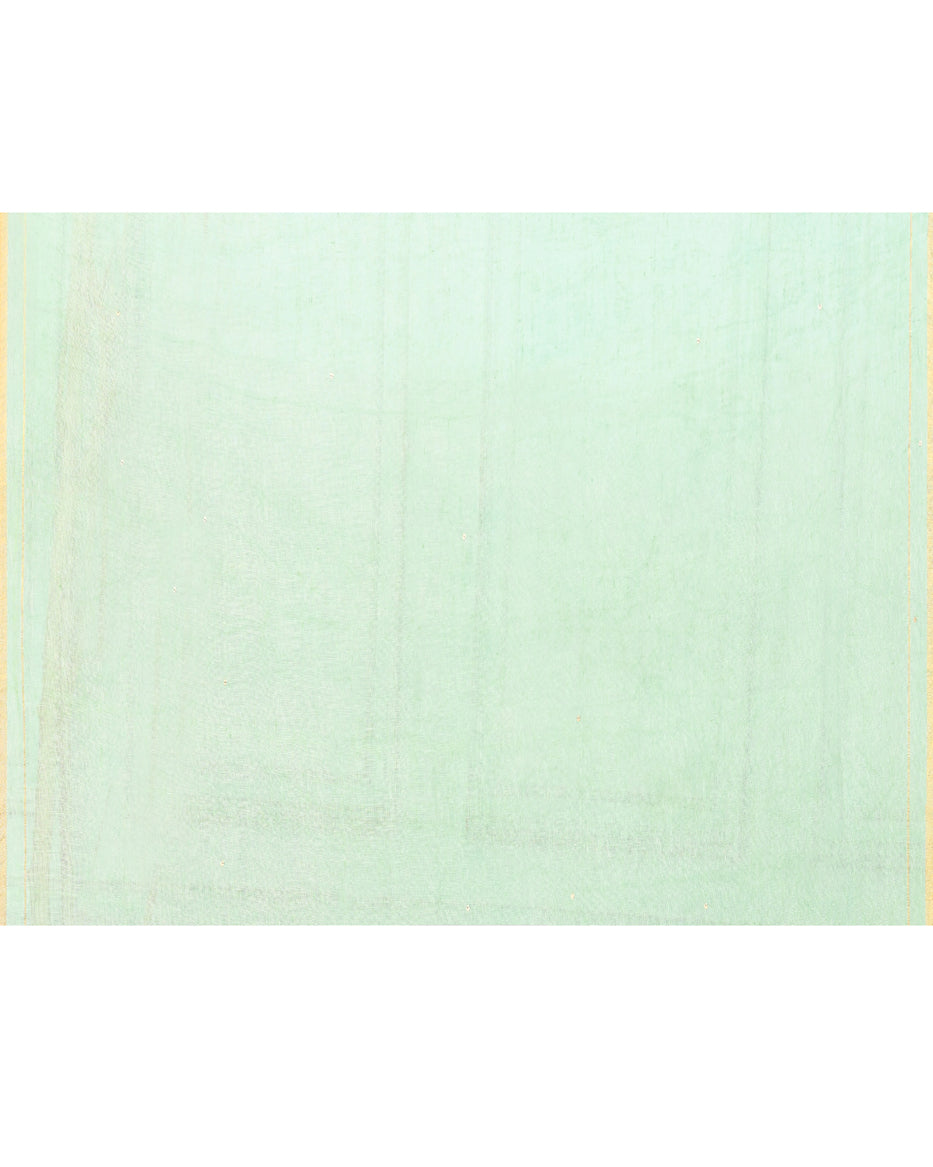 Piyari Fashion Women's Sea Green Handloom Linen Sequin Saree With Blouse