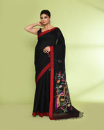 Thumbnail for Piyari Fashion Women's Black Embellished Matka Silk Jamdani Saree