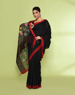 Thumbnail for Piyari Fashion Women's Black Embellished Matka Silk Jamdani Saree