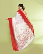Thumbnail for Piyari Fashion Women's Off White Embellished Matka Silk Jamdani Saree