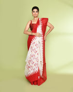 Thumbnail for Piyari Fashion Women's Off White Embellished Matka Silk Jamdani Saree